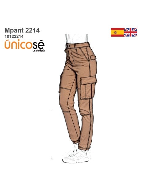 Molde Pantalon cargo de mujer 327 |PuntoPatrones ® Tallas XS Formato CARTA