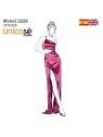 MOLDE VESTIDO LARGO ASIMETRICO MUJER 2226