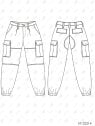 MOLDE PANTALON CARGO MUJER 2214