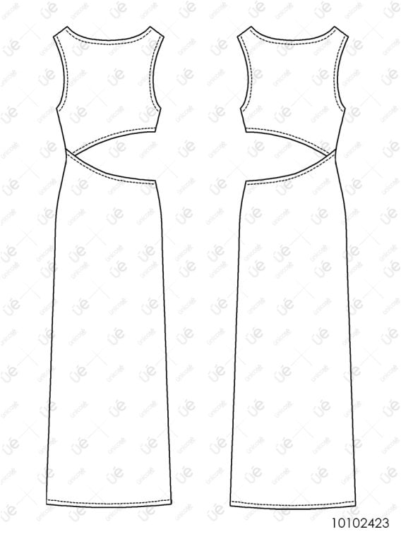MOLDE VESTIDO LARGO MUJER 2422